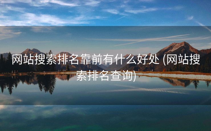 网站搜索排名靠前有什么好处 (网站搜索排名查询)