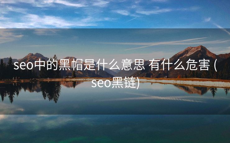 seo中的黑帽是什么意思 有什么危害 (seo黑链)