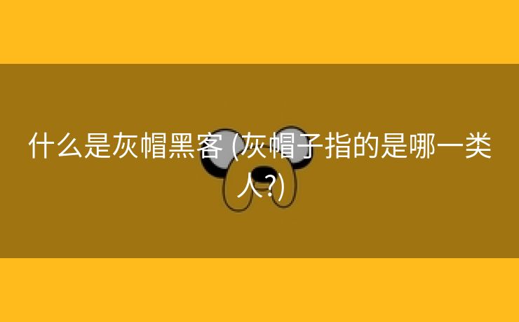什么是灰帽黑客 (灰帽子指的是哪一类人?)