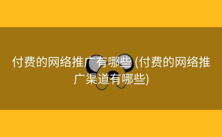 付费的网络推广有哪些 (付费的网络推广渠道有哪些)