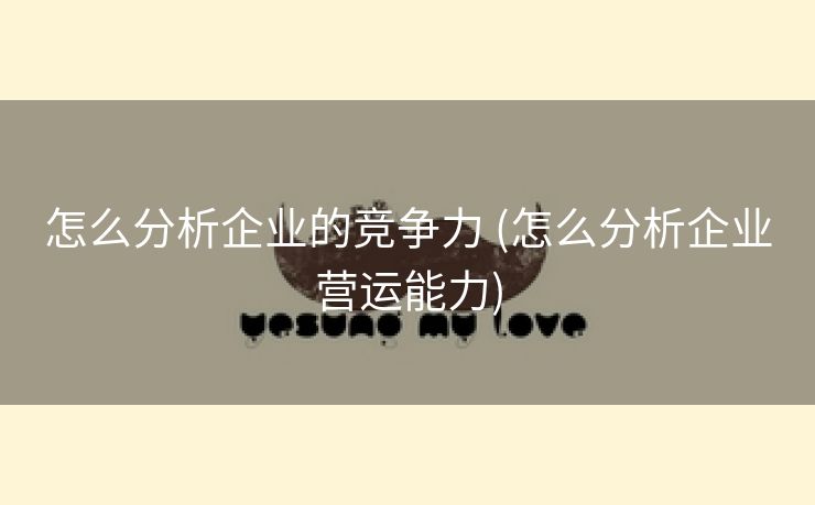怎么分析企业的竞争力 (怎么分析企业营运能力)