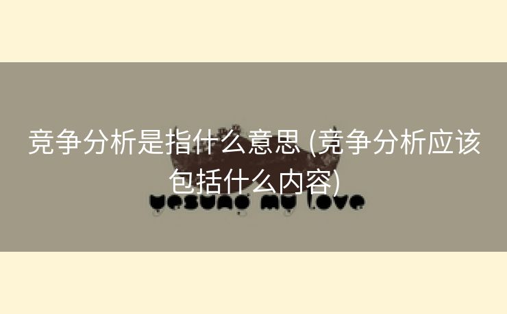 竞争分析是指什么意思 (竞争分析应该包括什么内容)