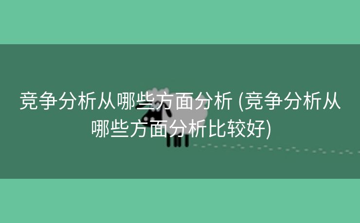 竞争分析从哪些方面分析 (竞争分析从哪些方面分析比较好)