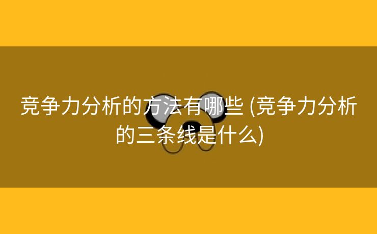 竞争力分析的方法有哪些 (竞争力分析的三条线是什么)