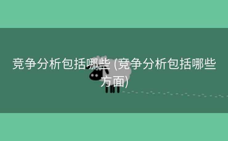 竞争分析包括哪些 (竞争分析包括哪些方面)