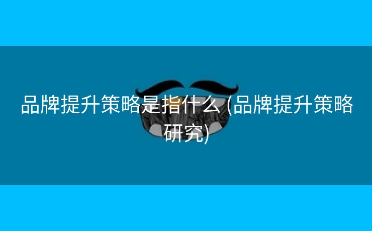 品牌提升策略是指什么 (品牌提升策略研究)