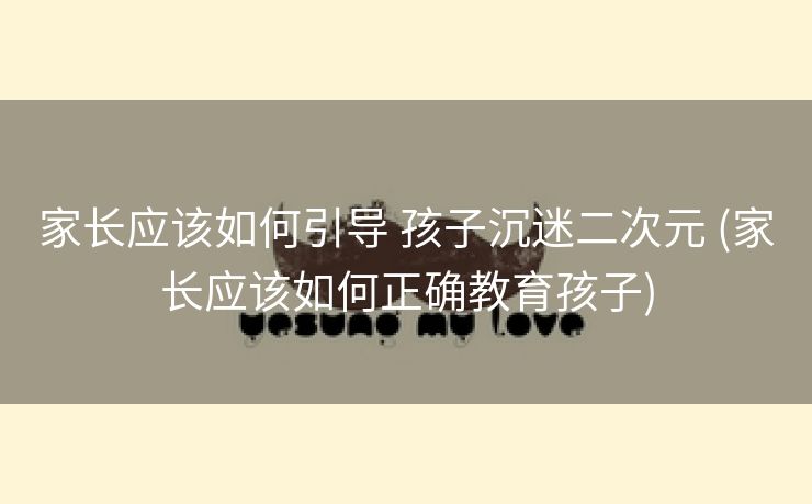 家长应该如何引导 孩子沉迷二次元 (家长应该如何正确教育孩子)