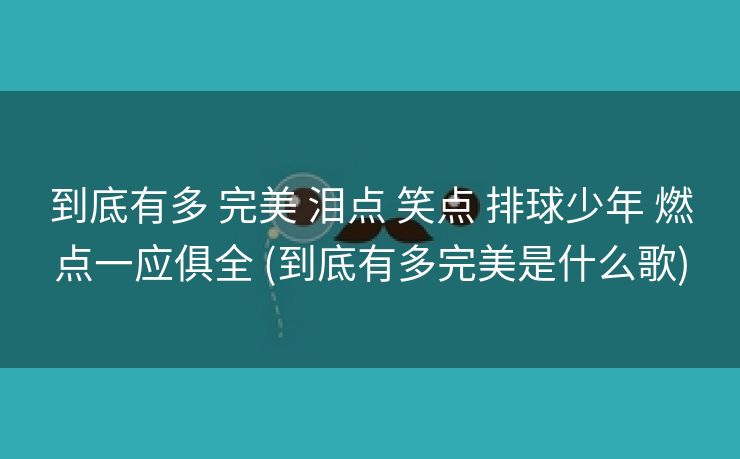 到底有多 完美 泪点 笑点 排球少年 燃点一应俱全 (到底有多完美是什么歌)