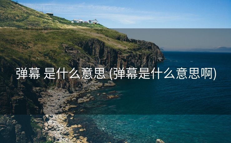 弹幕 是什么意思 (弹幕是什么意思啊)