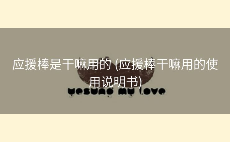 应援棒是干嘛用的 (应援棒干嘛用的使用说明书)