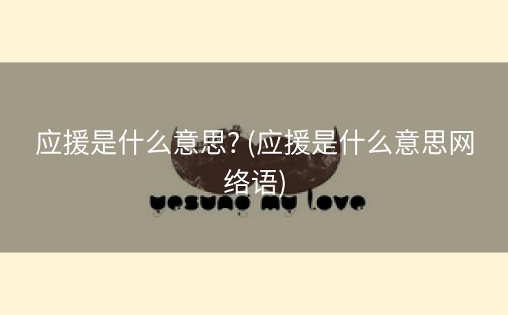 应援是什么意思? (应援是什么意思网络语)