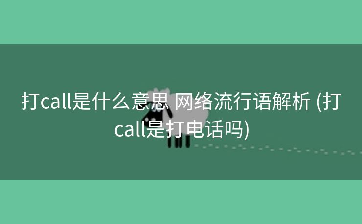 打call是什么意思 网络流行语解析 (打call是打电话吗)