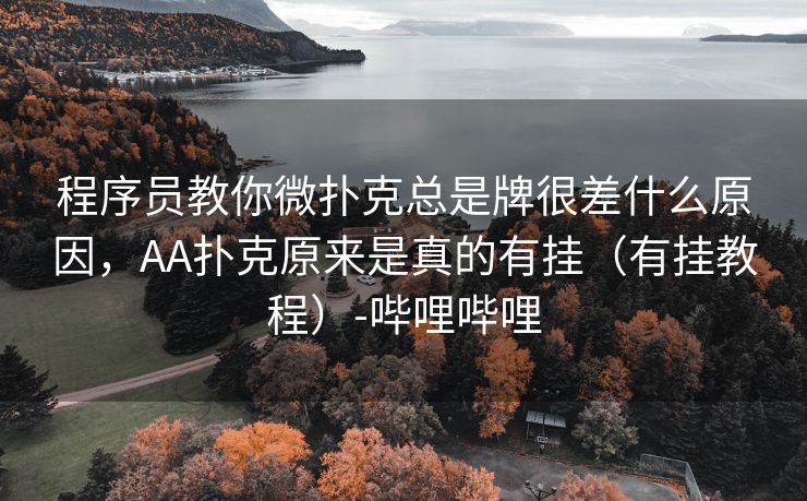 程序员教你微扑克总是牌很差什么原因，AA扑克原来是真的有挂（有挂教程）-哔哩哔哩