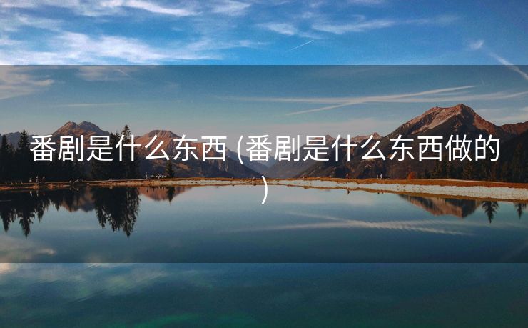 番剧是什么东西 (番剧是什么东西做的)