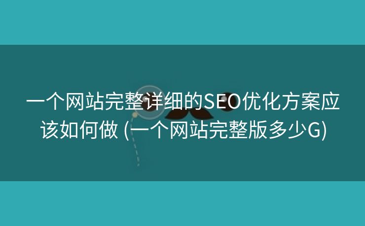 一个网站完整详细的SEO优化方案应该如何做 (一个网站完整版多少G)