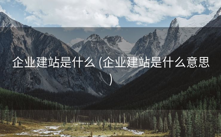 企业建站是什么 (企业建站是什么意思)
