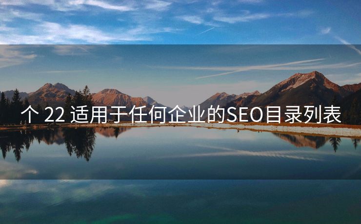 个 22 适用于任何企业的SEO目录列表