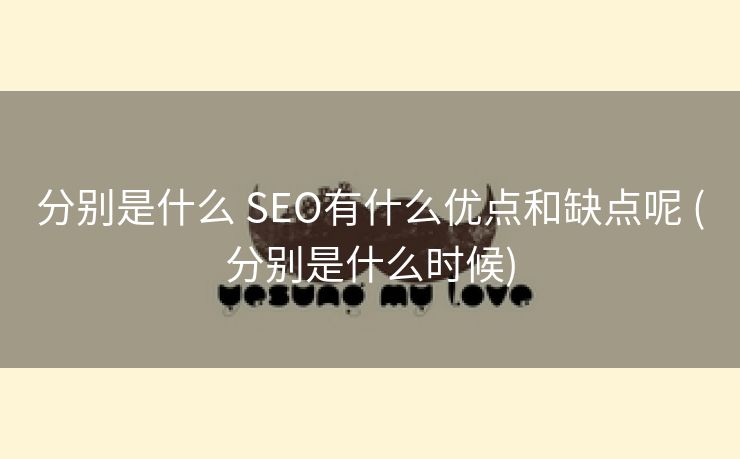 分别是什么 SEO有什么优点和缺点呢 (分别是什么时候)