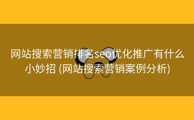 网站搜索营销排名seo优化推广有什么小妙招 (网站搜索营销案例分析)