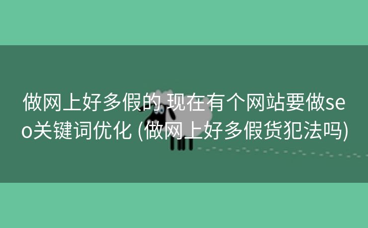 做网上好多假的 现在有个网站要做seo关键词优化 (做网上好多假货犯法吗)
