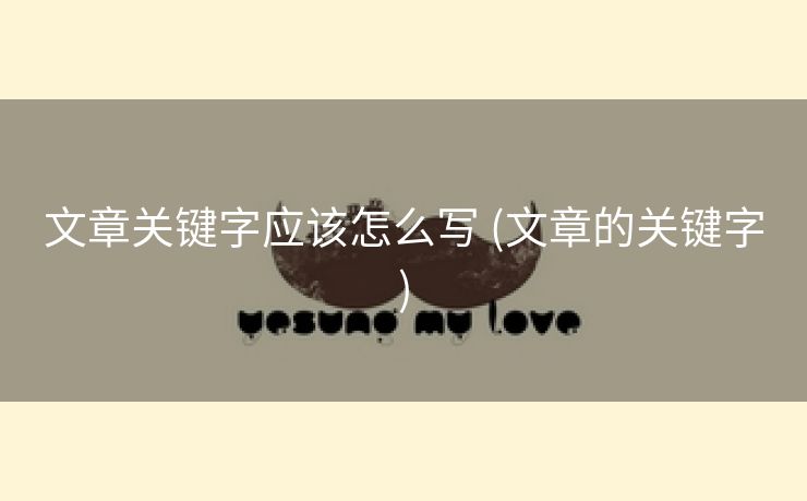 文章关键字应该怎么写 (文章的关键字)