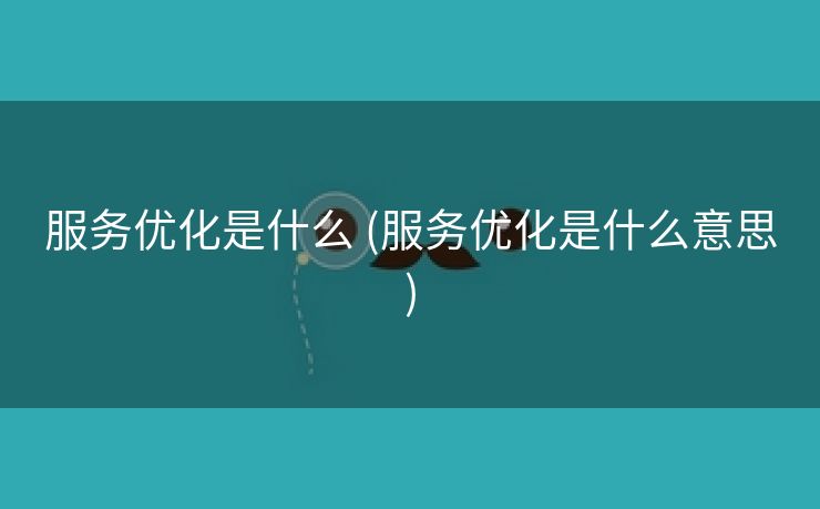 服务优化是什么 (服务优化是什么意思)