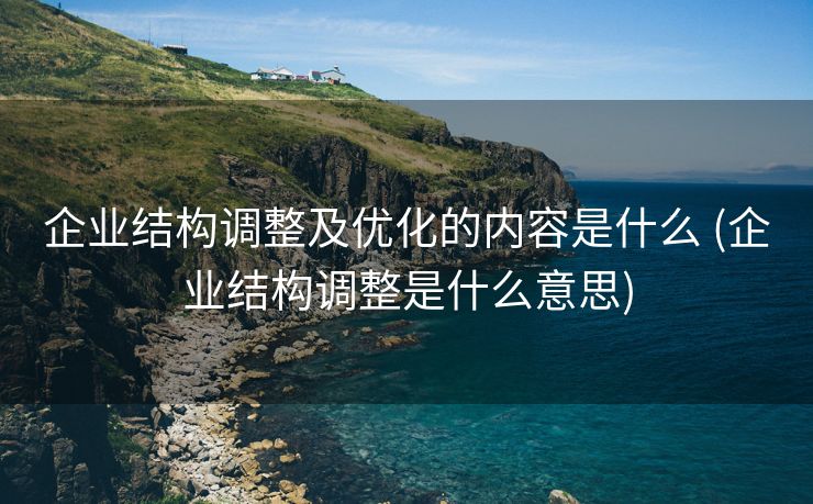 企业结构调整及优化的内容是什么 (企业结构调整是什么意思)