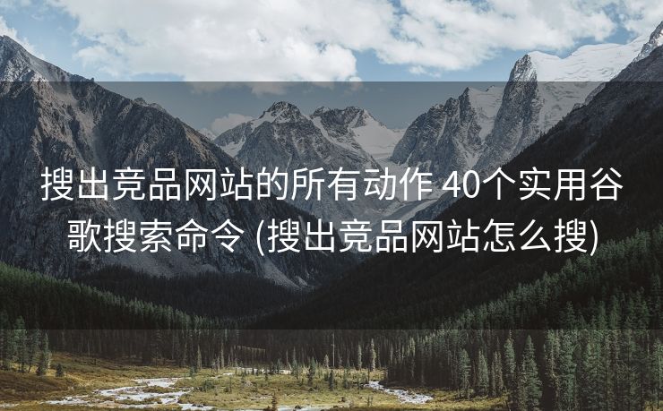 搜出竞品网站的所有动作 40个实用谷歌搜索命令 (搜出竞品网站怎么搜)