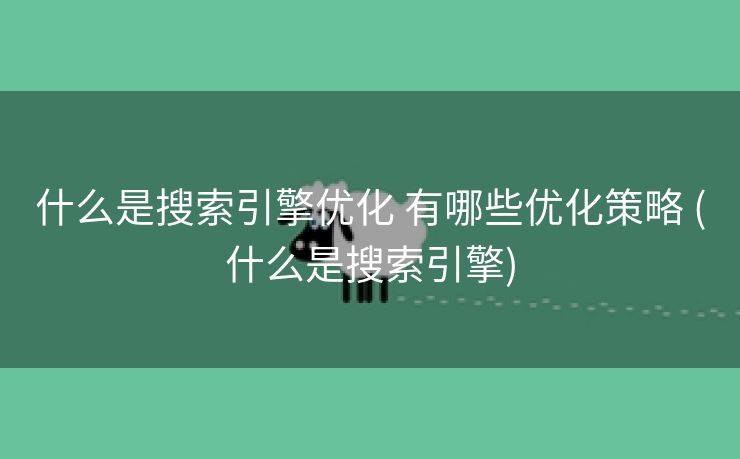 什么是搜索引擎优化 有哪些优化策略 (什么是搜索引擎)