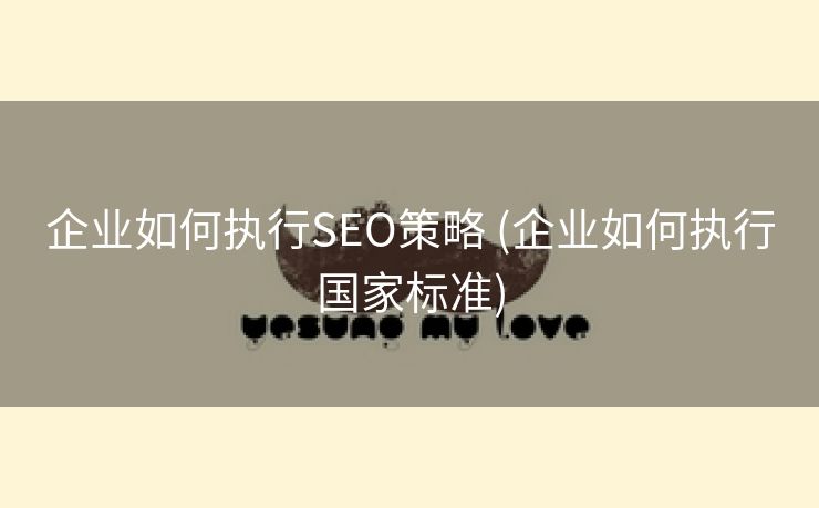 企业如何执行SEO策略 (企业如何执行国家标准)