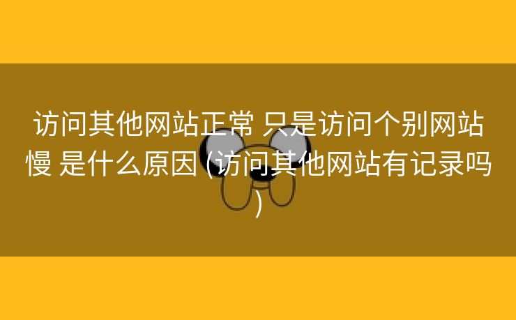 访问其他网站正常 只是访问个别网站慢 是什么原因 (访问其他网站有记录吗)