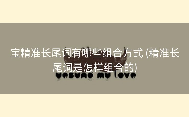 宝精准长尾词有哪些组合方式 (精准长尾词是怎样组合的)