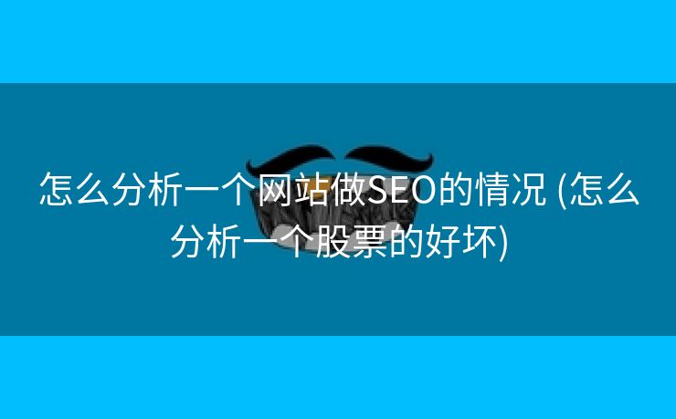 怎么分析一个网站做SEO的情况 (怎么分析一个股票的好坏)