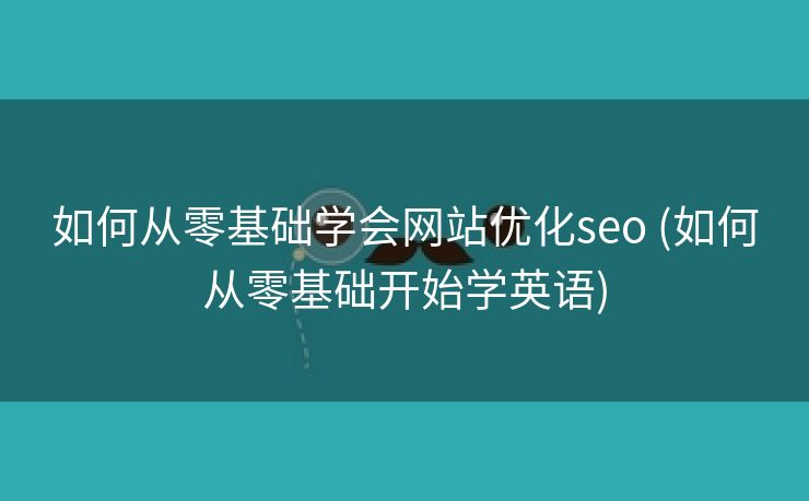 如何从零基础学会网站优化seo (如何从零基础开始学英语)