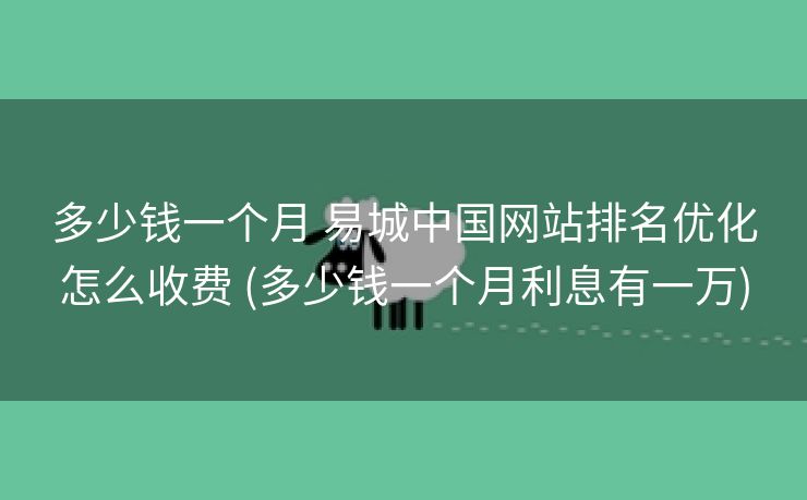多少钱一个月 易城中国网站排名优化怎么收费 (多少钱一个月利息有一万)