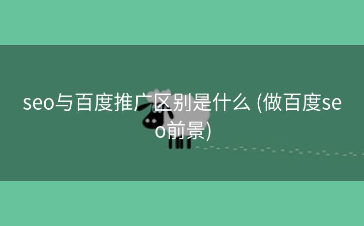 seo与百度推广区别是什么 (做百度seo前景)