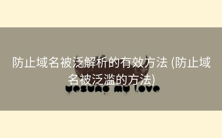 防止域名被泛解析的有效方法 (防止域名被泛滥的方法)