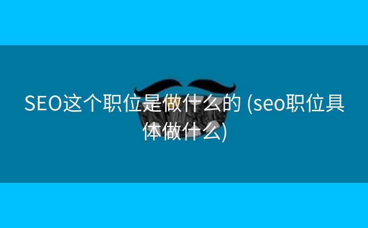 SEO这个职位是做什么的 (seo职位具体做什么)