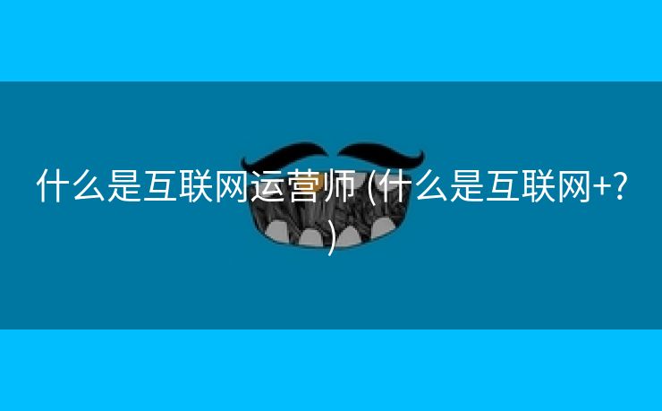 什么是互联网运营师 (什么是互联网+?)