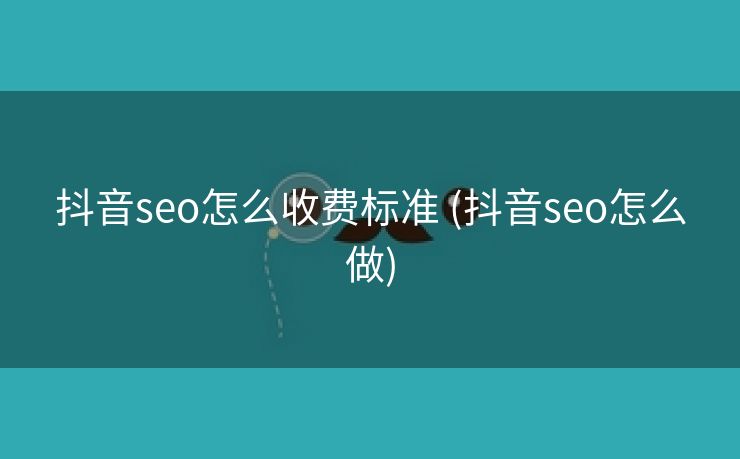 抖音seo怎么收费标准 (抖音seo怎么做)