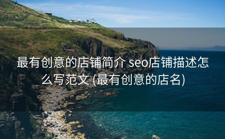 最有创意的店铺简介 seo店铺描述怎么写范文 (最有创意的店名)
