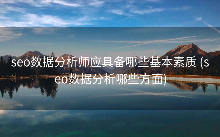 seo数据分析师应具备哪些基本素质 (seo数据分析哪些方面)