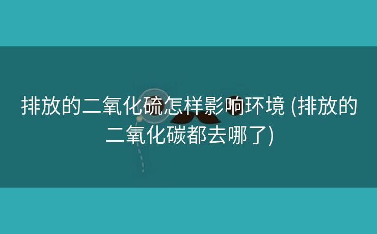 排放的二氧化硫怎样影响环境 (排放的二氧化碳都去哪了)