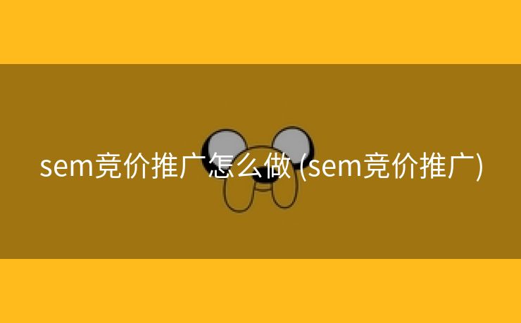 sem竞价推广怎么做 (sem竞价推广)