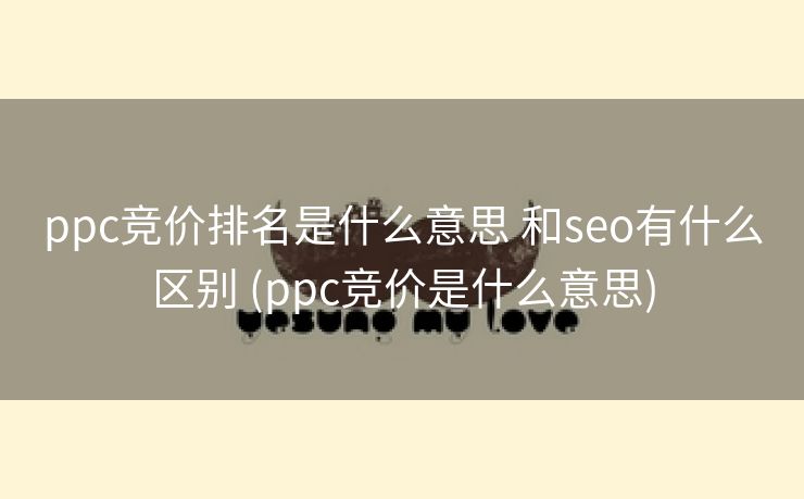 ppc竞价排名是什么意思 和seo有什么区别 (ppc竞价是什么意思)