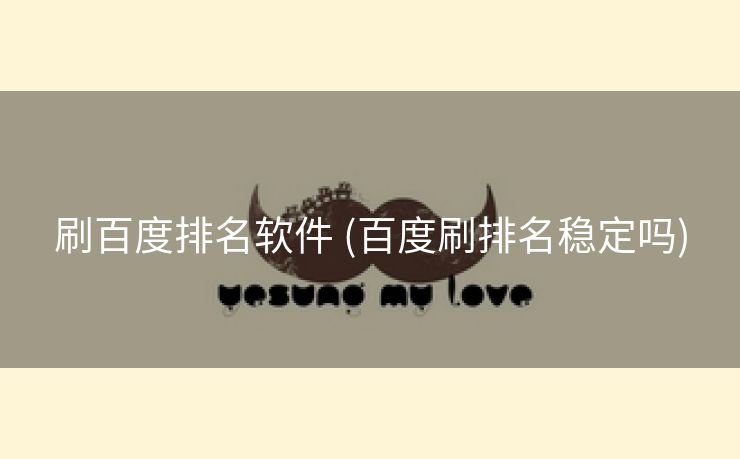 刷百度排名软件 (百度刷排名稳定吗)