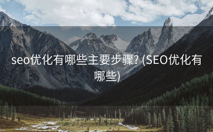 seo优化有哪些主要步骤? (SEO优化有哪些)