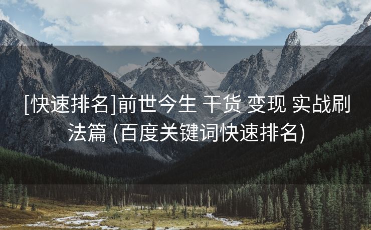 [快速排名]前世今生 干货 变现 实战刷法篇 (百度关键词快速排名)