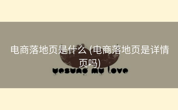 电商落地页是什么 (电商落地页是详情页吗)