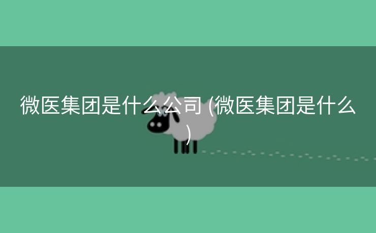 微医集团是什么公司 (微医集团是什么)